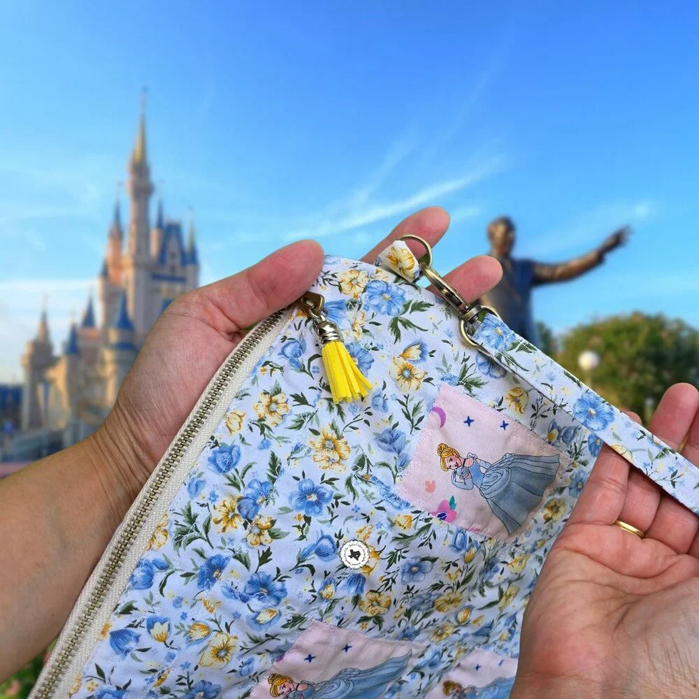 Handmade One-in-a-kind Quilted Cinderella Zipper Sleeve for iPad ebook journal